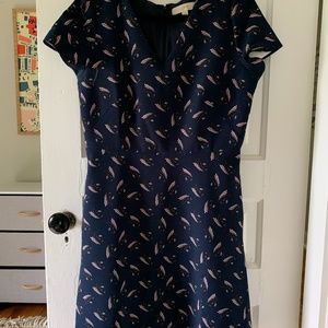 Ann Taylor LOFT Navy Feather Dress (US Size 6)